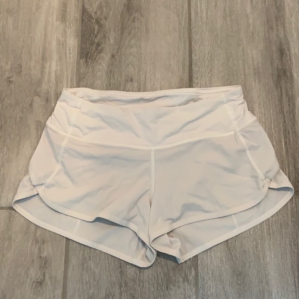 White Lululemon Speed Up Short